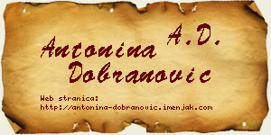 Antonina Dobranović vizit kartica
